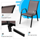 Set of 2 Stackable Patio Dining Chairs Set with Armrest by DirectDeals