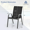 Set of 2 Stackable Patio Dining Chairs Set with Armrest by DirectDeals