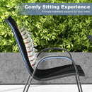 Set of 2 Stackable Patio Dining Chairs Set with Armrest by LJGDeals