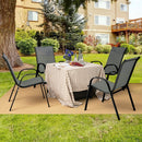Set of 2 Stackable Patio Dining Chairs Set with Armrest by LJGDeals