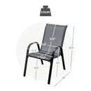 Set of 2 Stackable Patio Dining Chairs Set with Armrest by LJGDeals