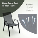 Set of 2 Stackable Patio Dining Chairs Set with Armrest by LJGDeals