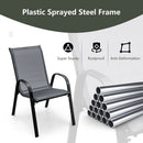 Set of 2 Stackable Patio Dining Chairs Set with Armrest by DirectDeals