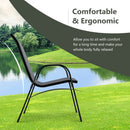 Set of 2 Stackable Patio Dining Chairs Set with Armrest by DirectDeals