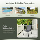 Set of 2 Stackable Patio Dining Chairs Set with Armrest by LJGDeals