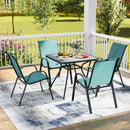 Set of 2 Stackable Patio Dining Chairs Set with Armrest by LJGDeals