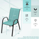 Set of 2 Stackable Patio Dining Chairs Set with Armrest by LJGDeals