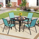 Set of 2 Stackable Patio Dining Chairs Set with Armrest by LJGDeals