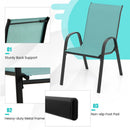 Set of 2 Stackable Patio Dining Chairs Set with Armrest by LJGDeals