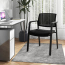 Set of 2 Stackable Reception Room Chairs with Padded Seat-Black by LJGDeals