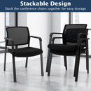 Set of 2 Stackable Reception Room Chairs with Padded Seat-Black by LJGDeals