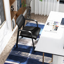 Set of 2 Stackable Rolling Office Chairs with Mesh Backrest-Black