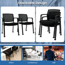 Set of 2 Stackable Rolling Office Chairs with Mesh Backrest by LJGDeals