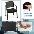 Set of 2 Stackable Rolling Office Chairs with Mesh Backrest by LJGDeals