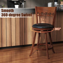 Set of 2 Swivel Bar Stools with Rubber Wood Frame by LJGDeals