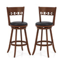 Set of 2 Swivel Bar Stools with Rubber Wood Frame-24.5 inches by DirectDeals