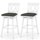 Set of 2 Swivel Bar Stools Counter Height Barstools with Backrest Upholstered Seat Cushion by LJGDeals