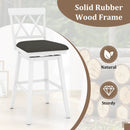 Set of 2 Swivel Bar Stools Counter Height Barstools with Backrest Upholstered Seat Cushion by LJGDeals