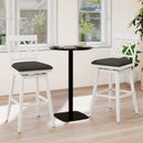 Set of 2 Swivel Bar Stools Counter Height Barstools with Backrest Upholstered Seat Cushion