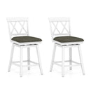 Set of 2 Swivel Bar Stools Counter Height Barstools with Backrest Upholstered Seat Cushion by LJGDeals