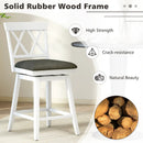 Set of 2 Swivel Bar Stools Counter Height Barstools with Backrest Upholstered Seat Cushion by LJGDeals