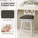 Set of 2 Swivel Bar Stools Counter Height Barstools with Backrest Upholstered Seat Cushion by LJGDeals