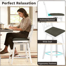 Set of 2 Swivel Bar Stools Counter Height Barstools with Backrest Upholstered Seat Cushion by LJGDeals
