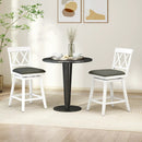 Set of 2 Swivel Bar Stools Counter Height Barstools with Backrest Upholstered Seat Cushion by LJGDeals