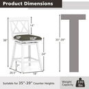 Set of 2 Swivel Bar Stools Counter Height Barstools with Backrest Upholstered Seat Cushion by LJGDeals