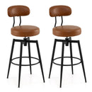Set of 2 Swivel Barstools Faux Leather with Upholstered Seat and Back by LJGDeals
