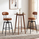 Set of 2 Swivel Barstools Faux Leather with Upholstered Seat and Back by LJGDeals