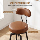 Set of 2 Swivel Barstools Faux Leather with Upholstered Seat and Back by DirectDeals