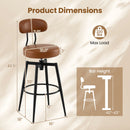 Set of 2 Swivel Barstools Faux Leather with Upholstered Seat and Back by DirectDeals