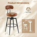 Set of 2 Swivel Barstools Faux Leather with Upholstered Seat and Back by LJGDeals