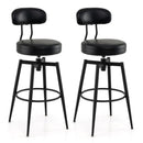 Set of 2 Swivel Barstools Faux Leather with Upholstered Seat and Back by LJGDeals
