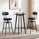 Set of 2 Swivel Barstools Faux Leather with Upholstered Seat and Back by LJGDeals