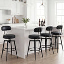 Set of 2 Swivel Barstools Faux Leather with Upholstered Seat and Back by LJGDeals