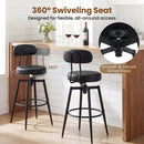Set of 2 Swivel Barstools Faux Leather with Upholstered Seat and Back by LJGDeals