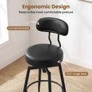 Set of 2 Swivel Barstools Faux Leather with Upholstered Seat and Back by LJGDeals