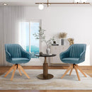 Modern Leathaire Set of 2 Swivel Accent Chair with Beech Wood Legs by LJGDeals