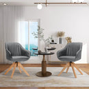 Modern Leathaire Set of 2 Swivel Accent Chair with Beech Wood Legs by LJGDeals