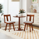 Set of 2 Swivel Dining Room Chairs with Rubber Wood Frame-Walnut by DirectDeals
