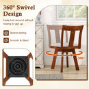 Set of 2 Swivel Dining Room Chairs with Rubber Wood Frame-Walnut by DirectDeals