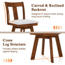 Set of 2 Swivel Dining Room Chairs with Rubber Wood Frame-Walnut by DirectDeals