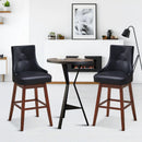 2 Pieces 29 Inch Pub Height Swivel Upholstered Bar Stools with Wood Legs-29 inches by LJGDeals