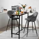 2 Pieces 29.5 Inch Pub Height Swivel Velvet Bar Stools with Metal Legs-Gray by LJGDeals