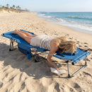 Set of 2 Tanning Chairs with Face Arm Holes Portable with 4-Level Backrest by LJGDeals