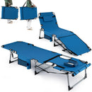 Set of 2 Tanning Chairs with Face Arm Holes Portable with 4-Level Backrest by LJGDeals