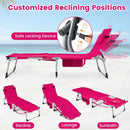 Set of 2 Tanning Chairs with Face Arm Holes Portable with 4-Level Backrest by LJGDeals