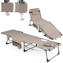 Set of 2 Tanning Chairs with Face Arm Holes Portable with 4-Level Backrest by LJGDeals